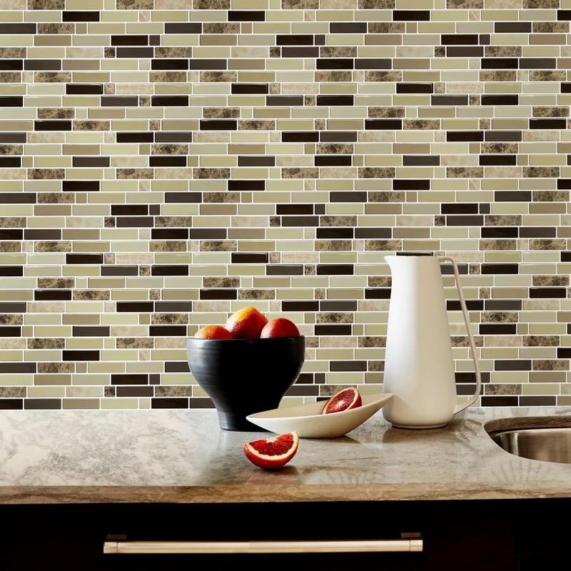 Vamos Tile Upgraded, 10-Sheet Peel and Stick Backsplash Tile,11.8"x10.8" Premium Stick On Kitchen Backsplash Peel and Stick Tile(Marble Brown) - Image 3